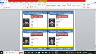 automatic id card in ms word || bulk id cards in ms word