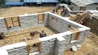 AMAZING BAG HOUSE BUILDING PROCESS.