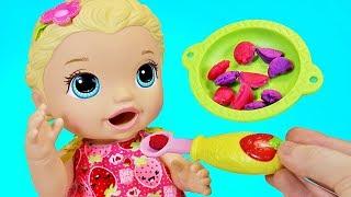 Куклы Пупсики. Новая Кукла Baby Alive Кушает. Распаковка, Обзор и Играем в Игрушки Зырики ТВ