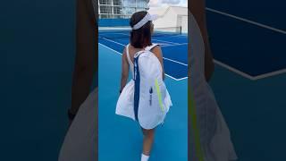 Finding pure joy between the lines. ️ #tennis #usopen #tennisoutfit
