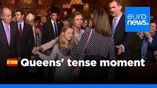 Spain stunned by video of tense scene between Queens Letizia and Sofia | euronews 