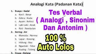 Tes Kemampuan Verbal (Analogi,Sinonim,Antonim)