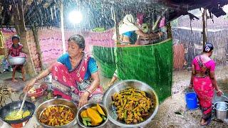 Village Life - It's Always Heavy Rain। Heavy Rain Village Morning Routine। Cooking Village Food Crab