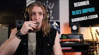 How To Start Improvising Over Blues - Beginner Harmonica Lesson (C Harp)