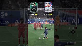 Neymar, Mbappé, and Messi FIFA 22 vs EAFC 24 #football #shorts