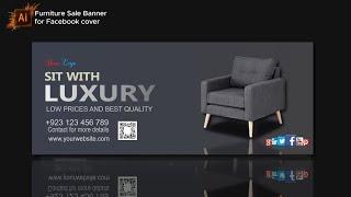 How to design Professional Furniture Web Banner - Adobe Illustrator tutorial