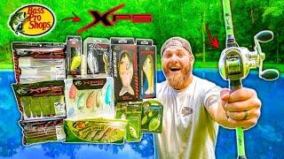 Bass Pro Shops Gear ONLY Fishing Challenge!! (INSANE Hidden Pond)