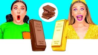 Real Food vs Chocolate Food Challenge | Funny Food War by BaRaDa Challenge