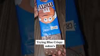 Trying Blue Crispy M&M's Chocolate Bar #shorts