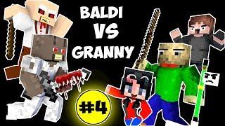 Monster School : BALDI'S BASICS VS GRANNY CHALLENGE PART 4 - Minecraft Animation