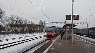 "С Рождеством!" Электропоезд ЭП2Д-0074 ЦППК станция Яхрома 28.12.2024