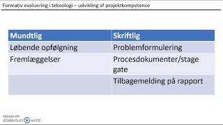 Formativ evaluering i teknologi B