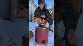 It’s -4° cooking a meal in the ￼freezing cold for my chickens. #shorts #chicken ￼￼￼