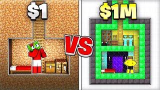 $1 VS $1,000,000 SECRET BASE In Minecraft!