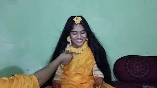 ঘরোয়া ভাবে গায়ে হলুদের অনুষ্ঠান /Turmeric ceremony at home.