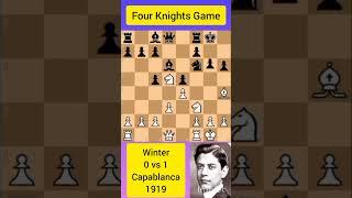 Four Knights Game || Winter vs Capablanca, 1919 #chess