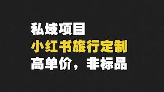 今年的私域蓝海项目，小红书高端私人旅行定制。一单利润上万。