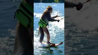 AI Monkey on water skis