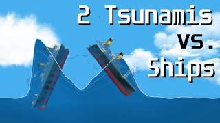 Titanic & Other Ships vs. 2 Tsunamis | Floating Sandbox