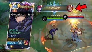 SAVAGE! JULIAN NEW HYBRID BUILD AND EMBLEM 2024! (super insane damage) - Mobile Legends