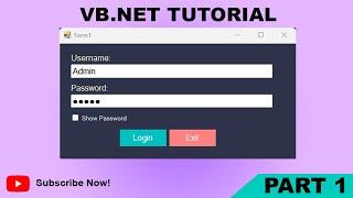 VB Net Tutorial - How to create login form, Admin and normal user with Mysql Database | Part 1