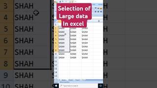 select large data in excel #shorts #trending #youtubeshorts #selection