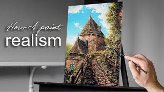 Painting a Garden Path to a Mysterious Castle with Acrylics | Paint with Ryan