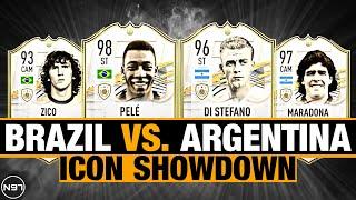 BRAZILIAN ICONS VS. ARGENTINIAN ICONS | ICON SHOWDOWN #2 | ft. Pele, Di Stefano, Maradona, Zico,...