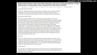 Cough-Associated Changes in CSF Flow and Disease Severity in Chiari I Malformation