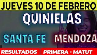 Quinielas Primera y matutina de Santa fé y Mendoza Jueves 10 de Febrero