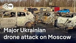 One of the largest ever Ukrainian drone attacks on Moscow kills three, Russia says | DW News