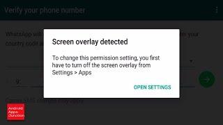 How to fix screen overlay detected in android