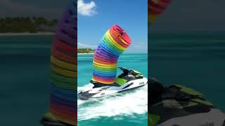 Slinky Rides a Jet Ski ‍️ #shorts #summer #adventure
