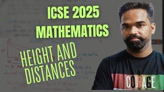 icse maths 2025, height and distance important questions, trigonometry important questions, icse