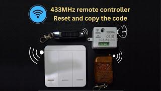 Reset and copy the code of 433MHz Remote Controller, #remotecontrol, #wireless