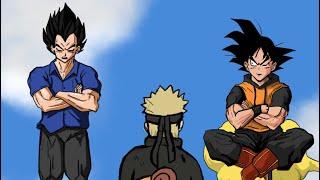 Naruto vs Goku. Sound credit to @IMTRACYALLEN #anime #naruto #dragonball #goku #vegeta