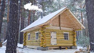 One Building a HUGE Log Cabin in the Forest by Old Technology | Start to Finish