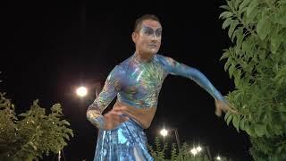 Ibiza Town Nightlife with the amazing Berto Stilt-Dance to Without You David Guetta ft.Usher