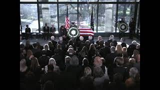 Wreath laid on casket during funeral service for President Jimmy Carter