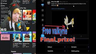 Kreekcraft gets the final prize(Valkyrie) metaverse champions roblox!