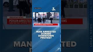 Anti-war protest in Las Vegas remains peaceful, arrest of agitator made