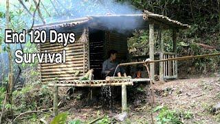 FULL VIDEO: End 120 Days Survival - Cooking And Building Shelter In The Rain Forest - Bamboo House