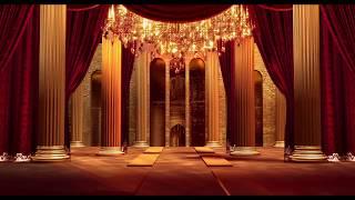 Red open stage curtain deluxe hall rotating crystal lamp photography&video background