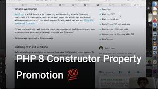 PHP 8 Constructor Property Promotion 