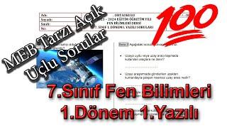 7.sınıf Fen 1.dönem 1.yazılı açık uçlu Sorular ve Cevapları