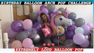 EXTREMELY LOUD BIRTHDAY BALLOONS CLEAR AWAY POP CHALLENGE