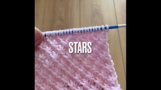 Beautiful knitting pattern, knitting stars for baby blanket, hand knitting
