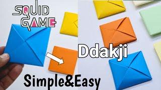 How To Make Paper Ddakji | Squid Game Paper Flip Game | Squid Game Ddakji Tutorial | Origami Ddakji