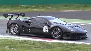 Ferrari 488 GT3 Testing @ Monza - Twin Turbo V8 Flutter Sound!