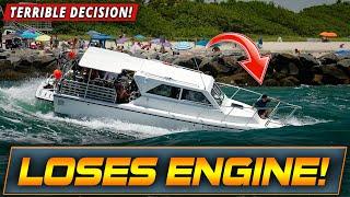 BOAT LOSES ENGINES AT THE WORST INLET IN FLORIDA !! | HAULOVER INLET | WAVY BOATS